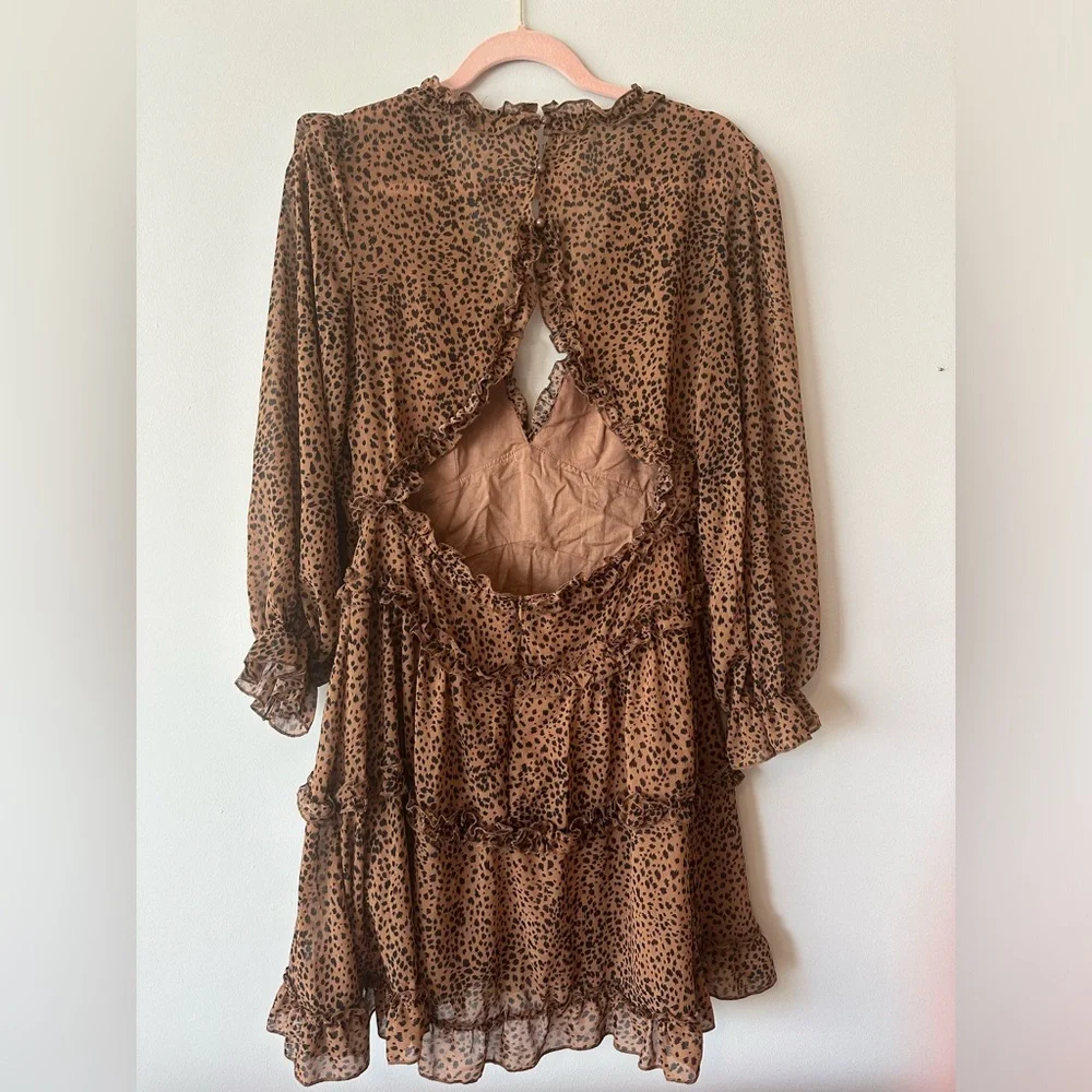 Leopard Print Ruffle Dress - Picture 2 of 2